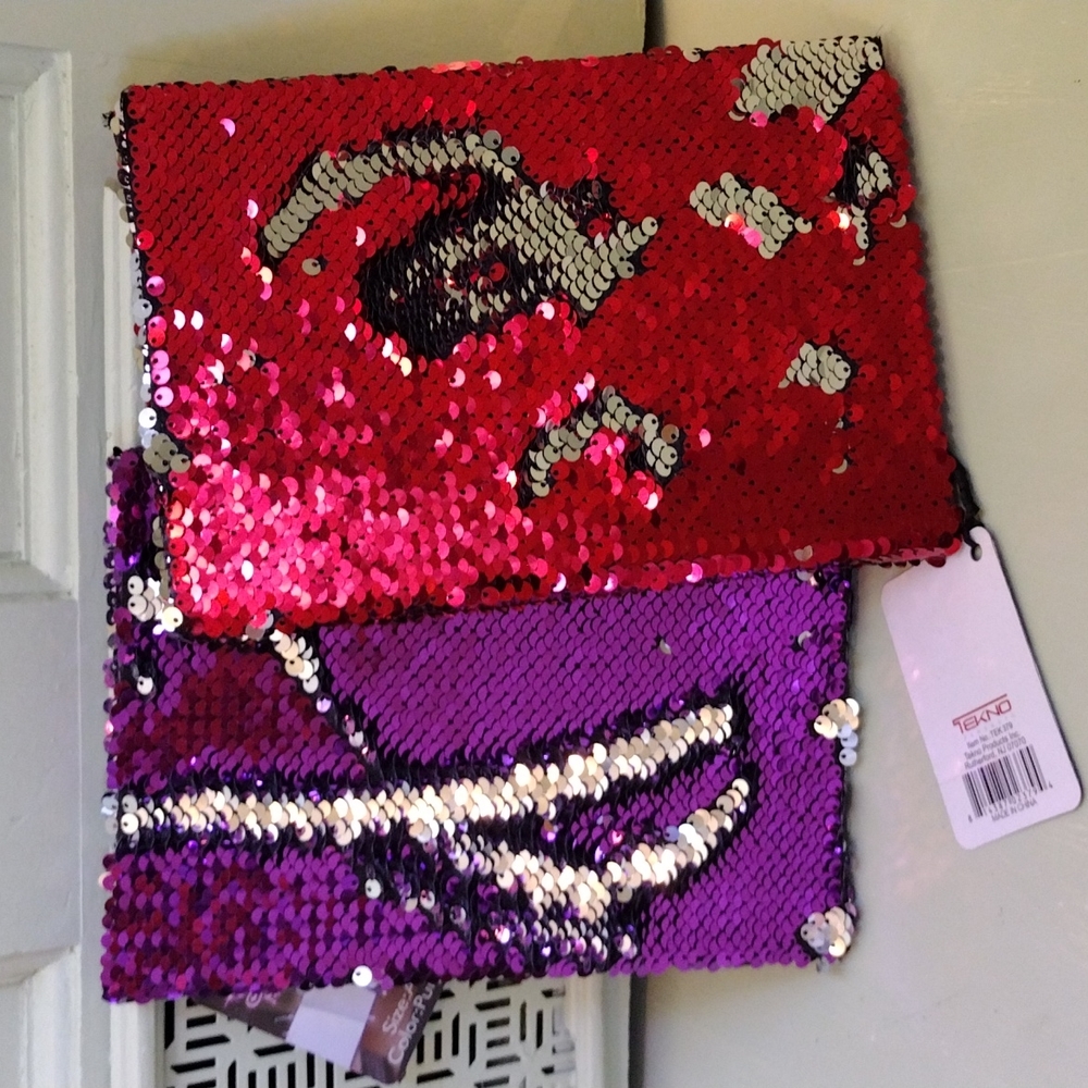 ✌️Shimmer sequin Notebooks - 2 red & purple